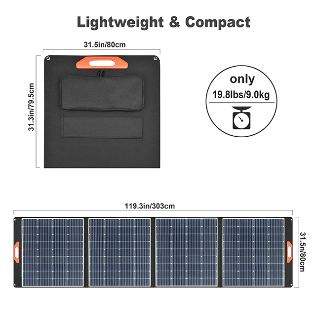 High quality waterproof foldable solar panel, suitable for family outdoor camping 400W