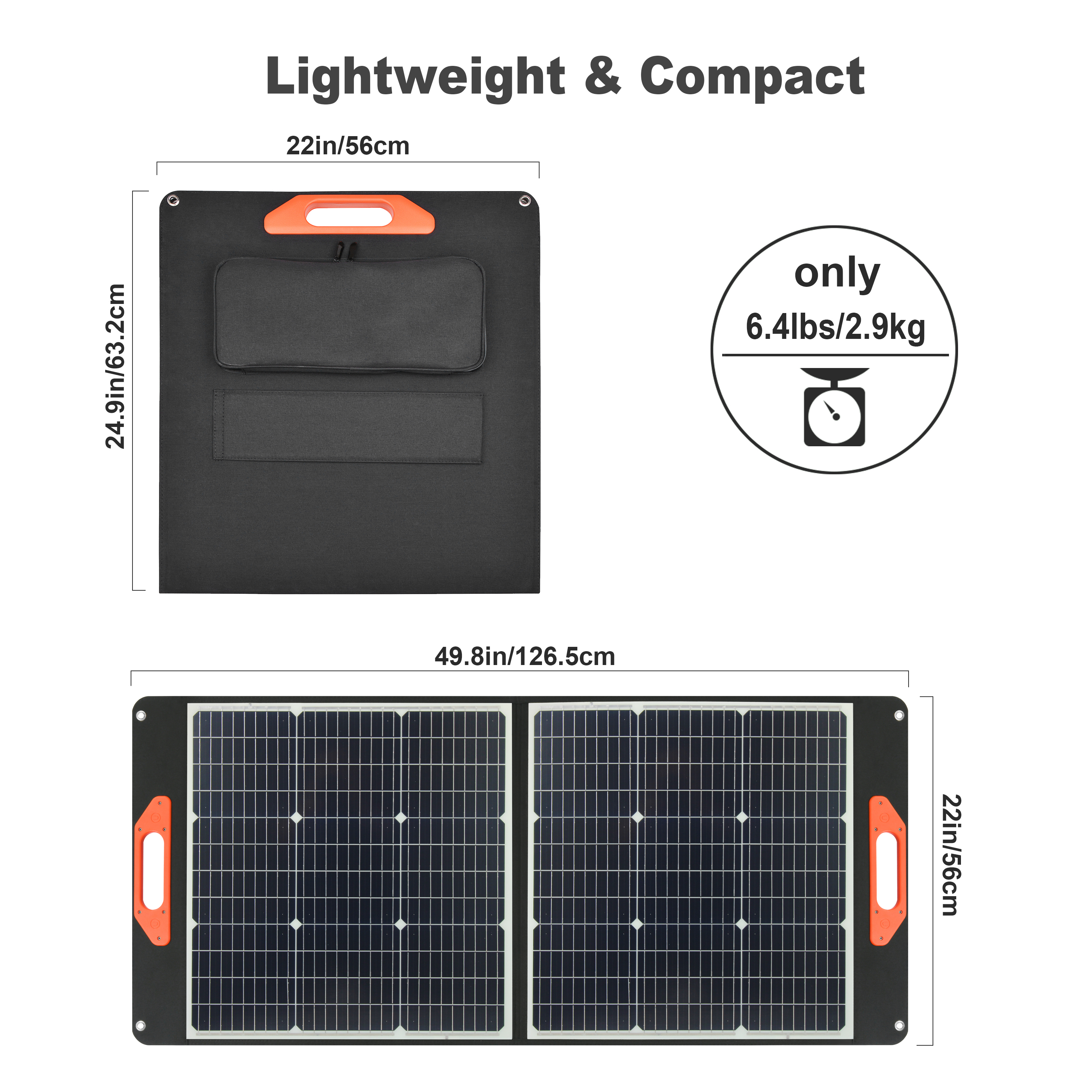 60W Lightweight Foldable Solar Panel Portable Battery Panel Power Supply