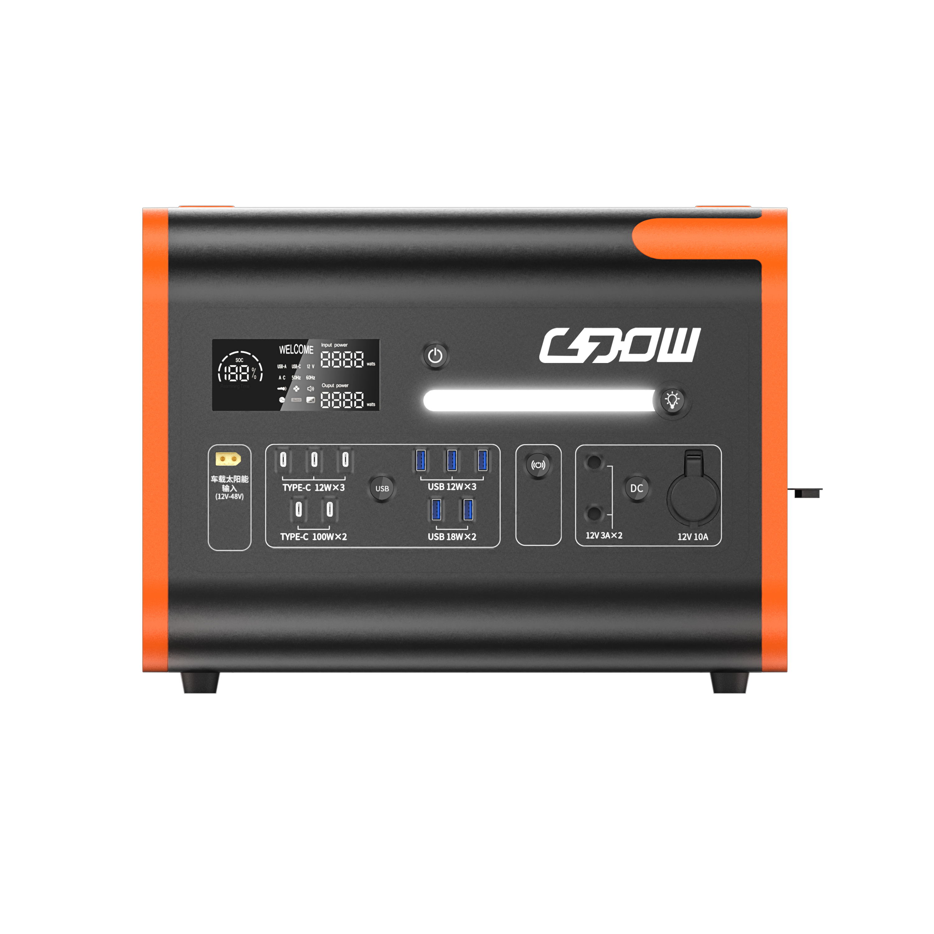 2200W Outdoor RV Camping Emergency Inverter Mobile Power Emergency Standby Generator Solar Input 800W Power Station