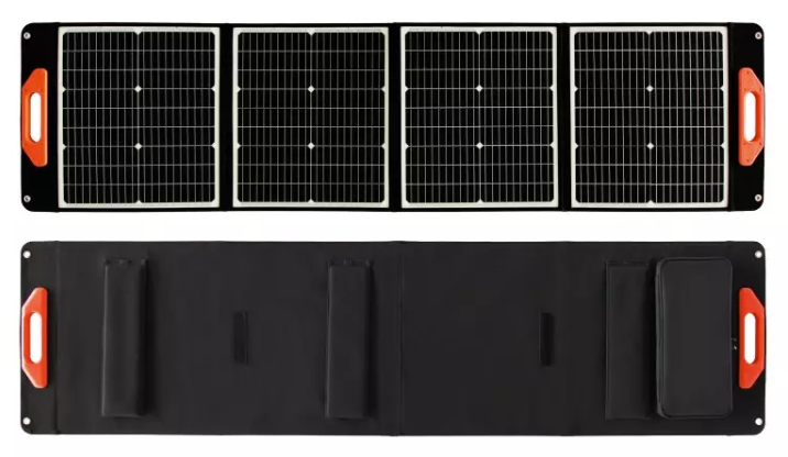 Image of rooftop solar panels connected to a backup battery system, providing power during a blackout.