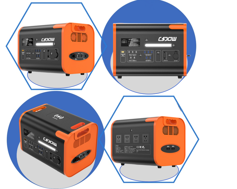 Portable Solar Power Station 5000W 3000W 2000W 1000W 600W 110V 120V 220V AC Output Home Generator With LiFePO4 Battery