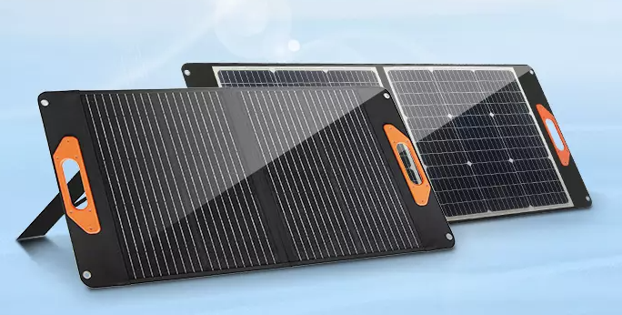 close-up view of a solar panel reflecting sunlight
